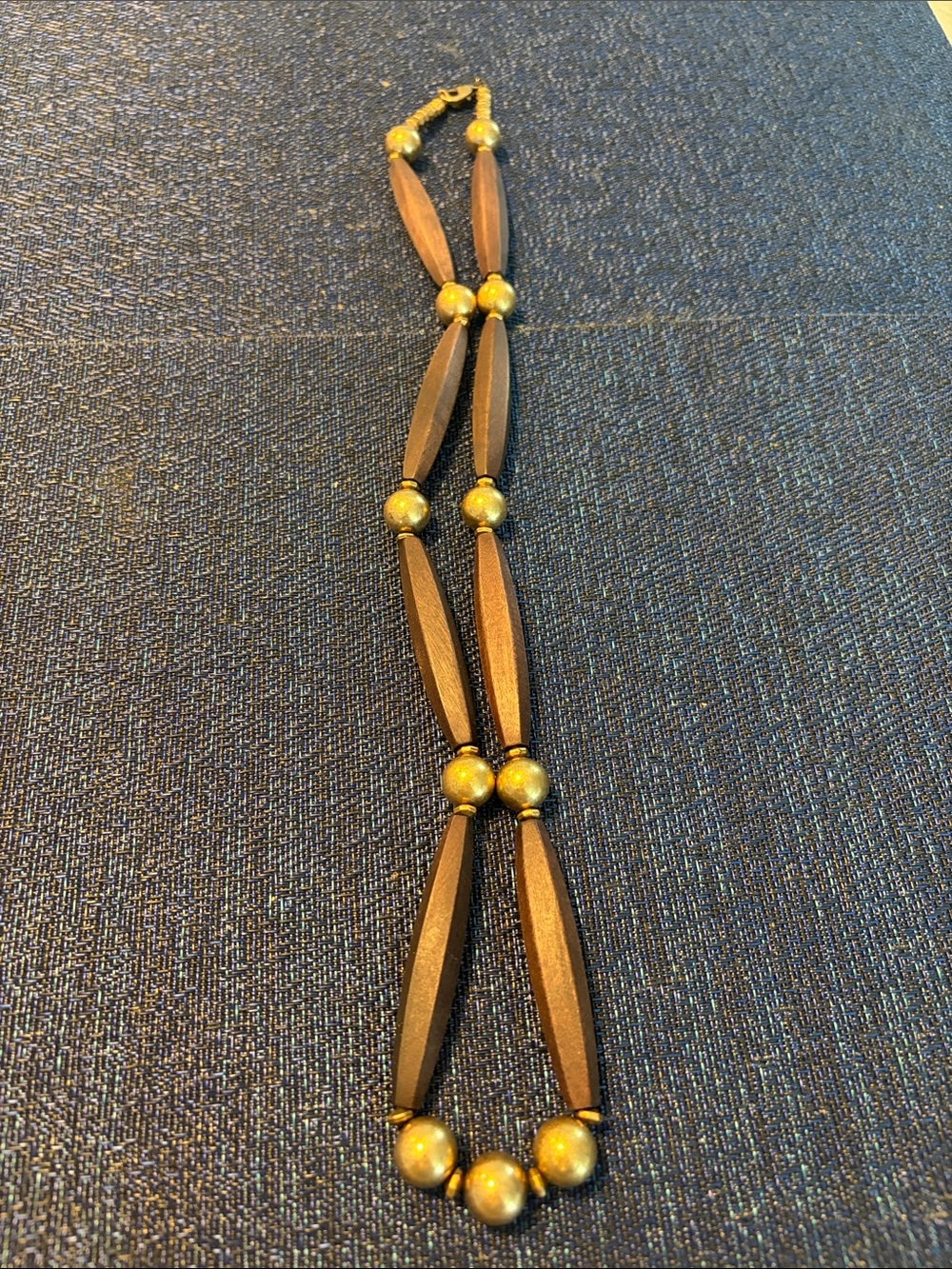 Brown and Gold Beaded Necklace